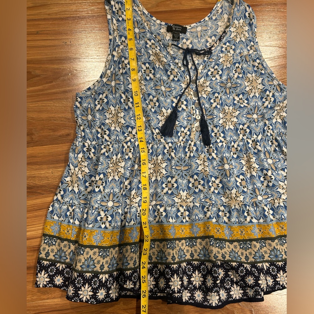 Mackenzie & James Floral Print A-line Floral Top Women’s Size XL - Picture 5 of 6